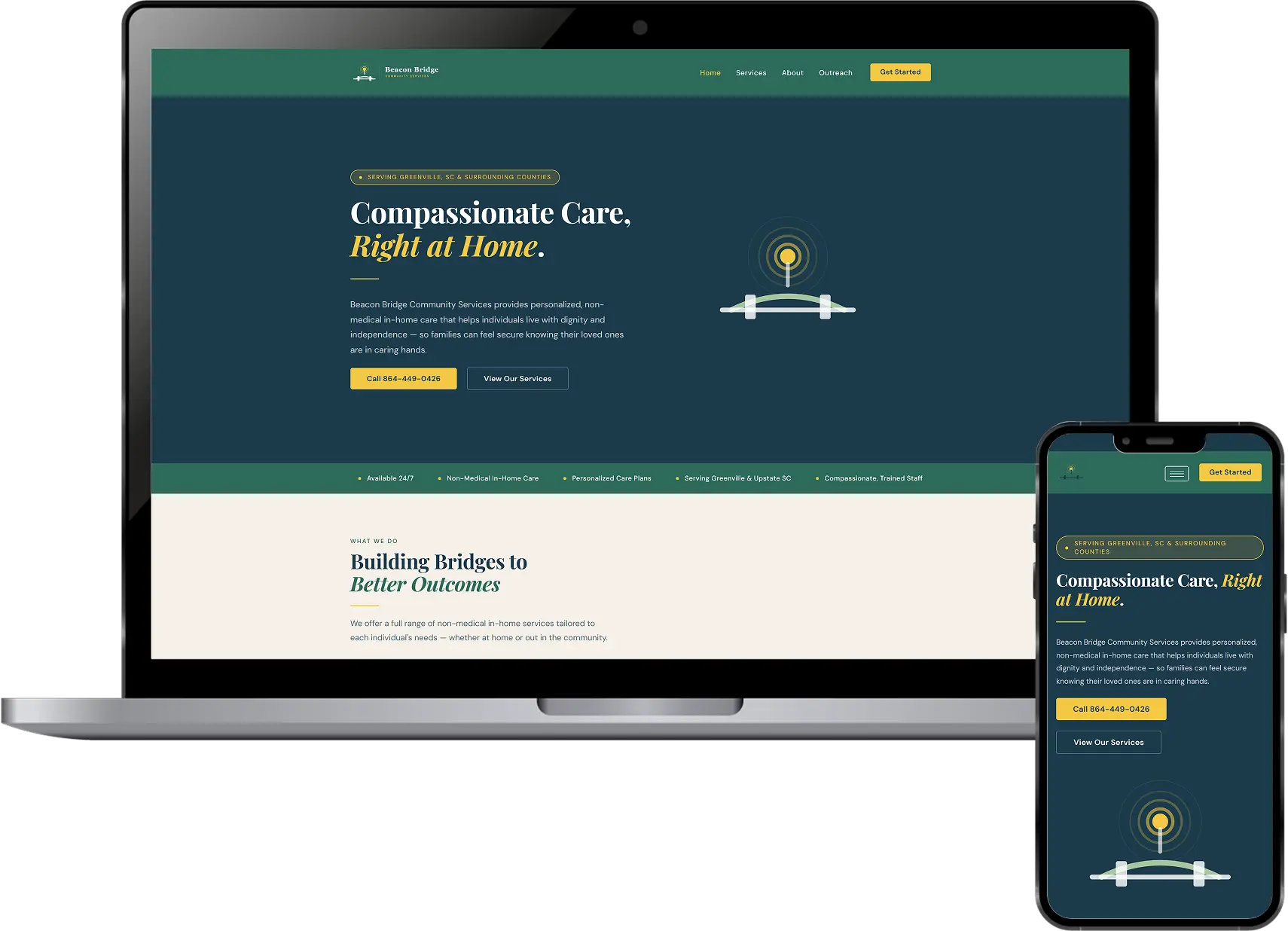Home care website design for Beacon Bridge Community Services